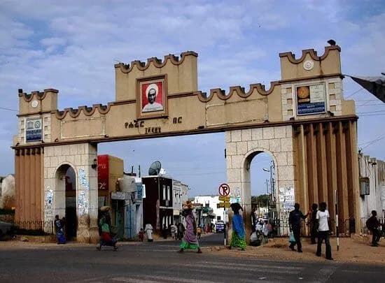 UNESCO Jugol gate entrance to the old walled city of Harar, Ethiopia