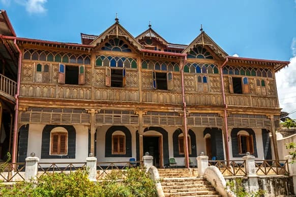 Historic Rimbaud House architecture in Harar Jugol, Ethiopia